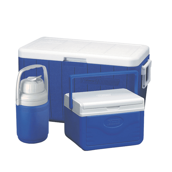 ست سه تایی کول باکس 45 لیتر +آبخوری 2.8 لیتر+یخدان4.7 لیتر 3Piece 48 Quart Cooler Combo Coleman