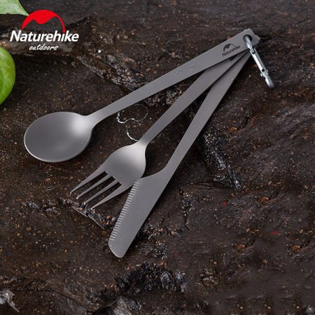 ست قاشق و چنگال تیتانیوم نیچرهایک مدل TZD11 TITANIUM CUTLERY SET NH19T011-D