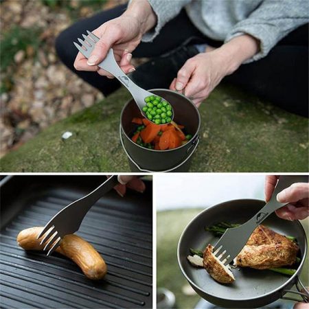 قاشق تیتانیوم کمپ و کوهنوردی نیچرهایک NATUREHIKE TZD12 TITANIUM CUTLERY SET NH19T012-D
