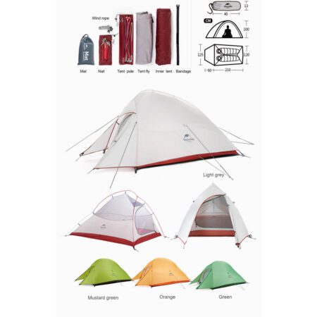 چادر نیچرهایک مدل CLOUD UP LIGHT 2 PESRON TENT 20D NH17T001-T در دو رنگ - Image 8