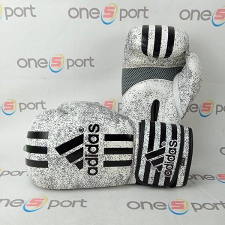دستکش بوکس طرح دار adidas | سفید مشکی