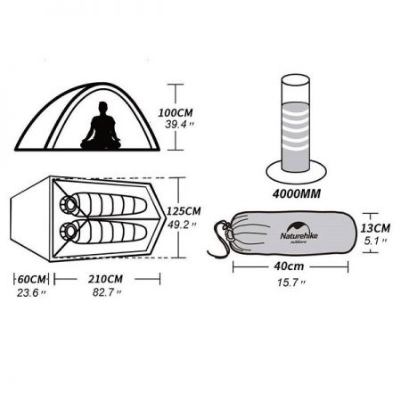 چادر نیچرهایک مدل CLOUD UP LIGHT 2 PESRON TENT 20D NH17T001-T در دو رنگ - Image 9