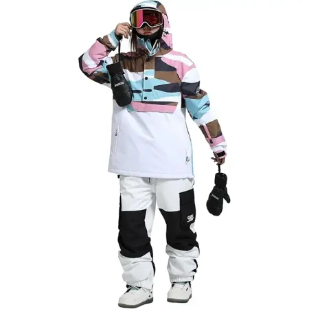 کاپشن اسکی زنانه GSOU SNOW GS2348 WHITE BLUE