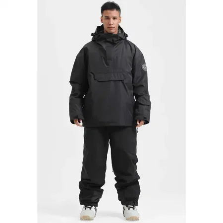 کاپشن اسکی مردانه GSOU SNOW GS2355 عکس با نمای ست کامل مشکی
