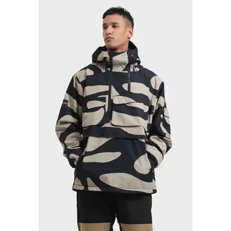 کاپشن اسکی مردانه GSOU SNOW GS2174 BLACK BEIGE