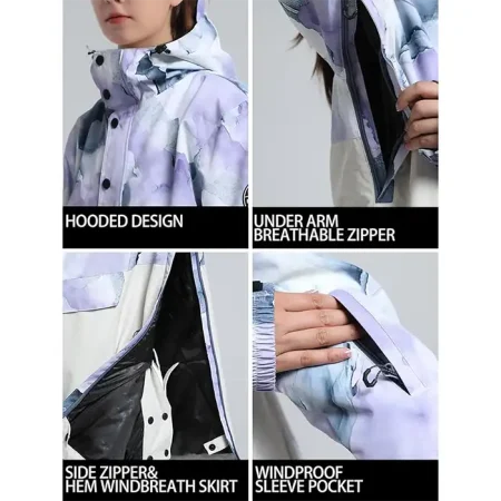 کاپشن اسکی زنانه GSOU SNOW GS2348 WHITE PURPLE
