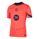 لباس سوم پلیری بارسلونا 2025-26 نارنجی نئون با لوگوهای دوختی FCB و Nike، نسخه رسمی Player Fit با اسپانسر Spotify
