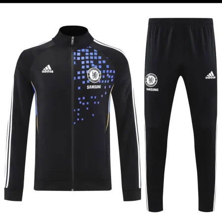 گرمکن شلوار مشکی تمام زیپ چلسی 2026 با لوگو دوختی تایلندی