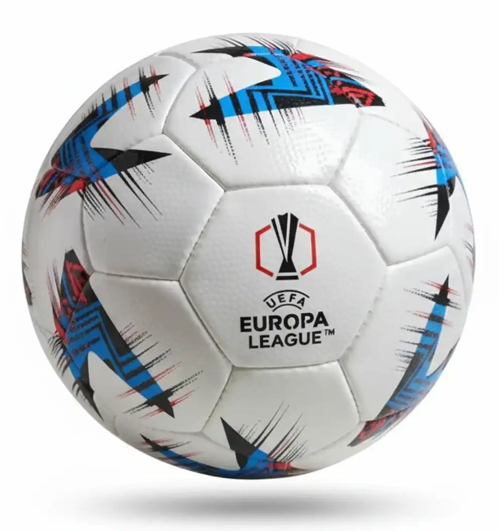 توپ فوتبال طرح لیگ اروپا (Europa League) مدل آبی و قرمز (دوختی پاکستانی)