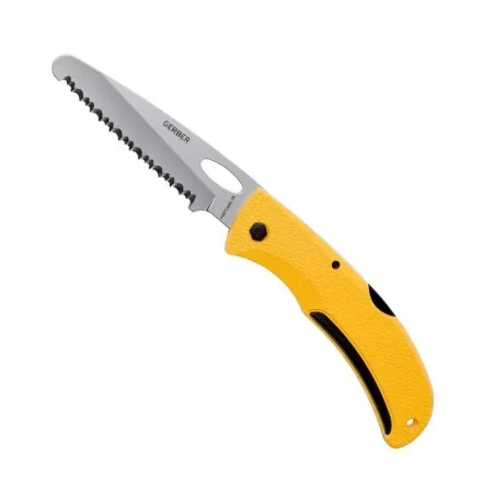 چاقو امداد و نجات گربر مدل E-Z Out Rescue تمام دندانه‌دار با نوک ایمن