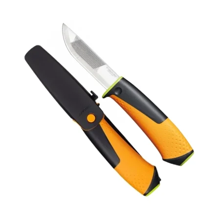 چاقو کمپینگ فیسکارس مدل Heavy Duty غلاف‌دار هوشمند با تیزکن